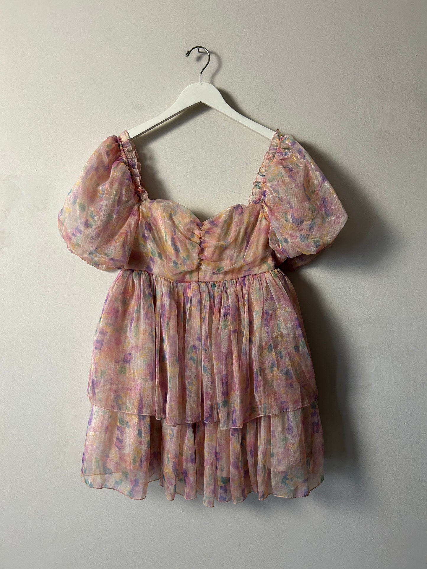 Maya Deluxe Pink Organza Puff Dress (2) - Medium