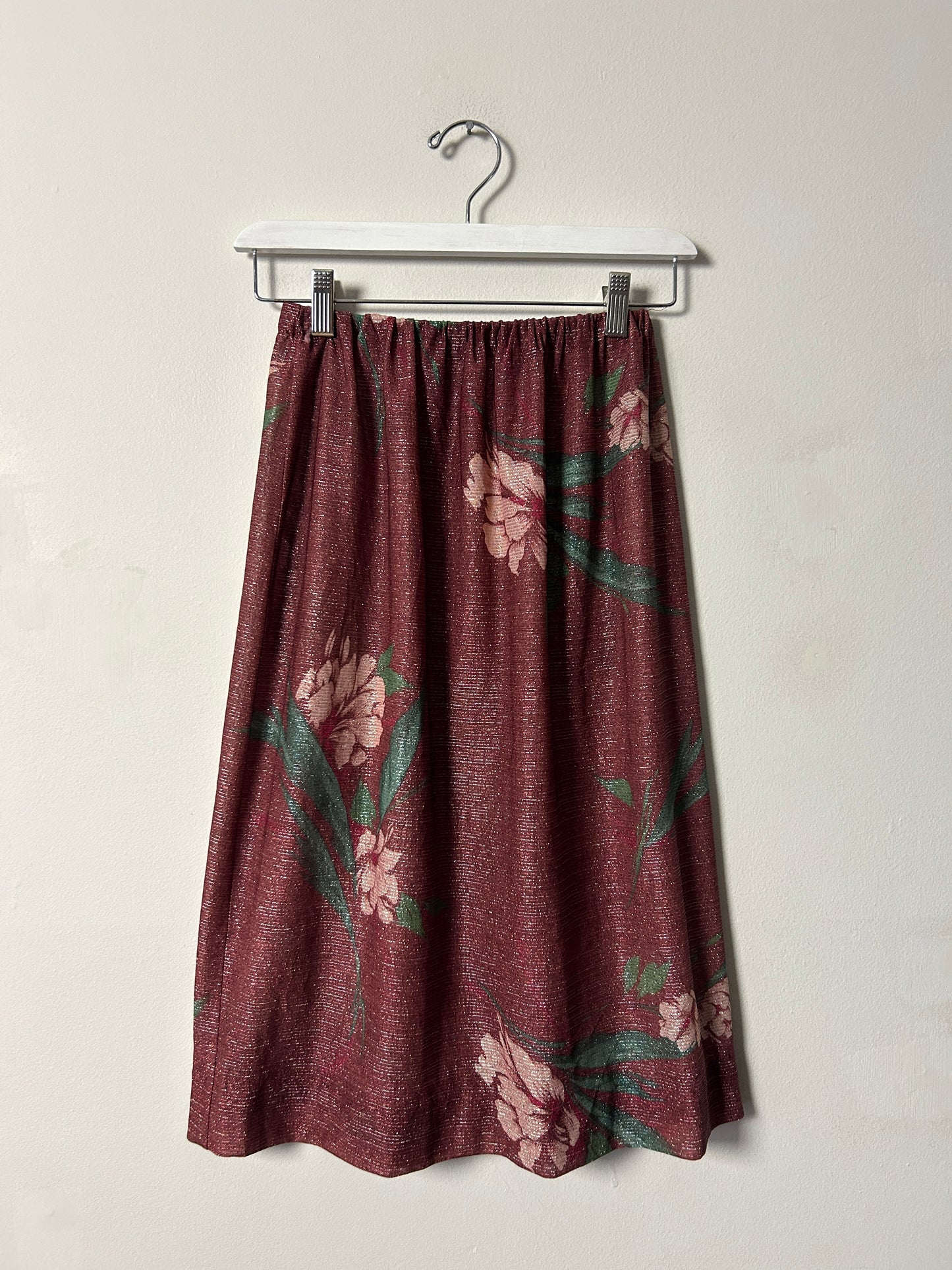 Vintage Floral Shimmer Sheer Skirt - 5