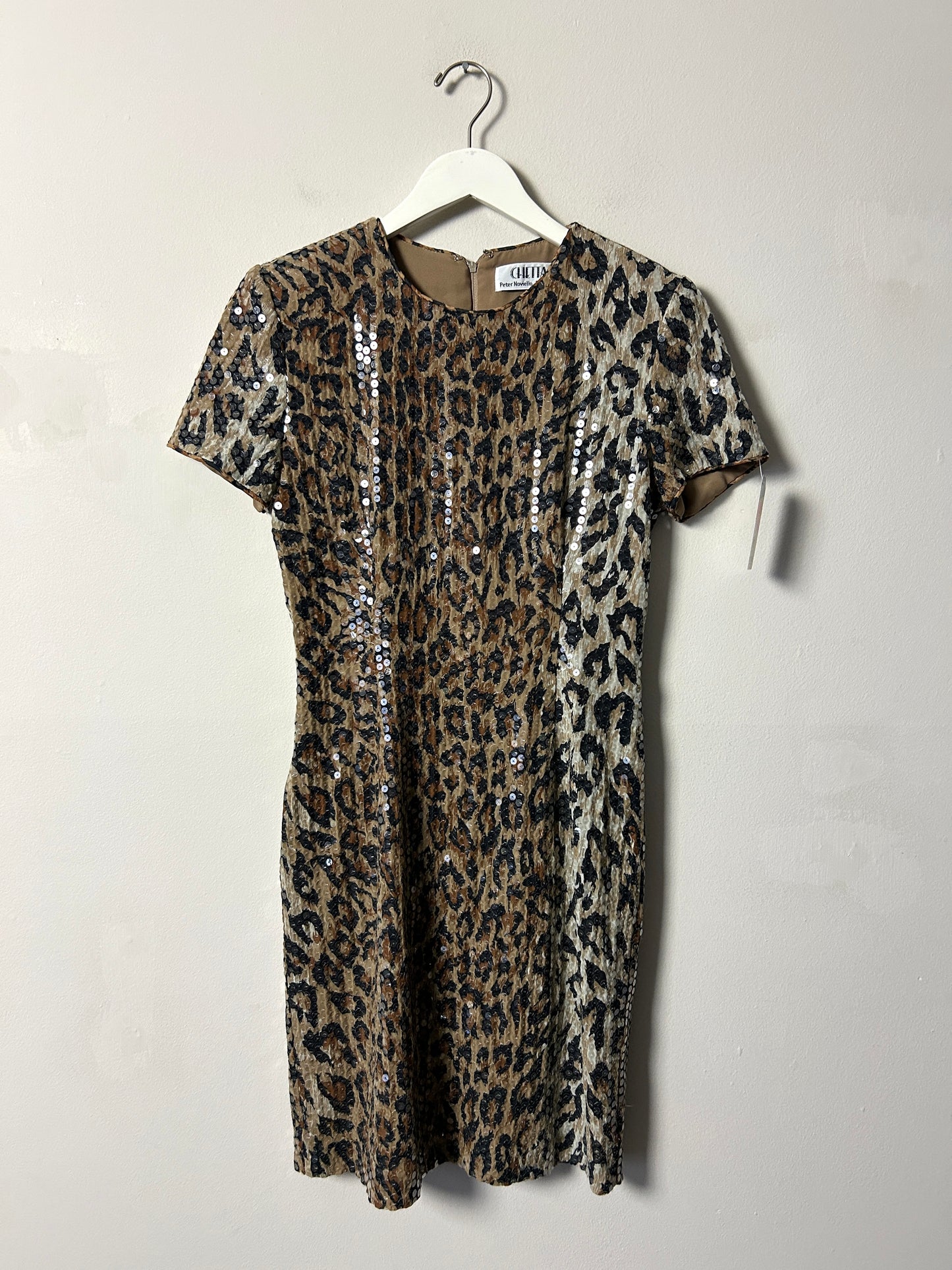 Vintage Leopard Print Sequin Dress - 6