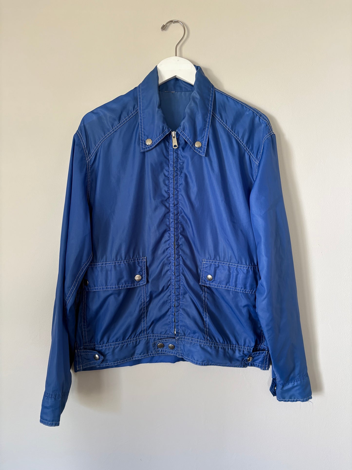 Vintage Blue Nylon Zip Up Jacket - L