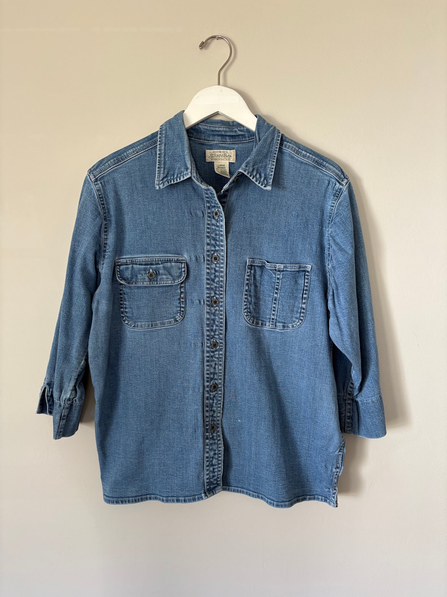Vintage St. John's Bay Denim Button Front Shirt - L