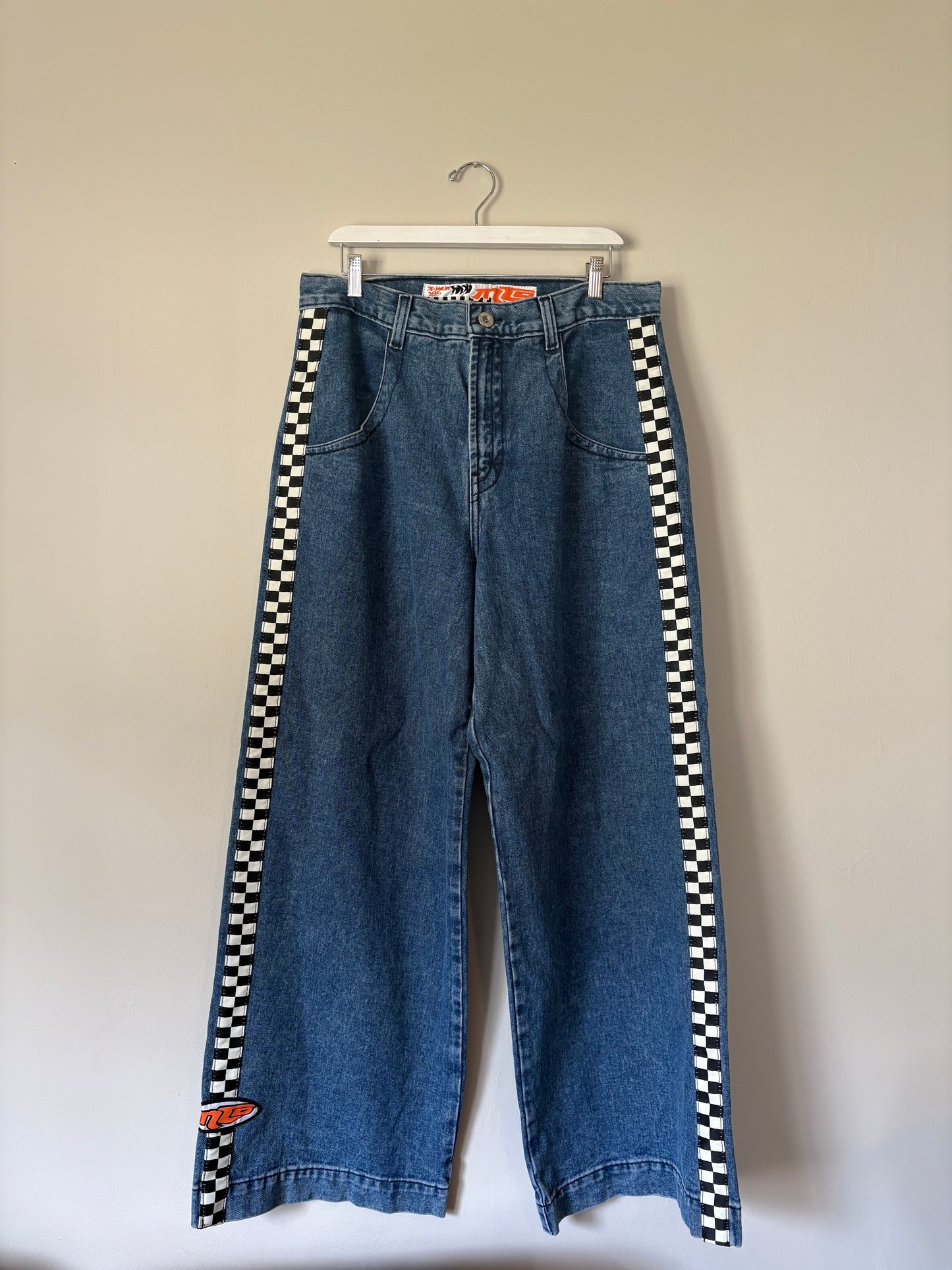 JNCO Medium Wash Wide Leg Taxi Jeans - 34x32