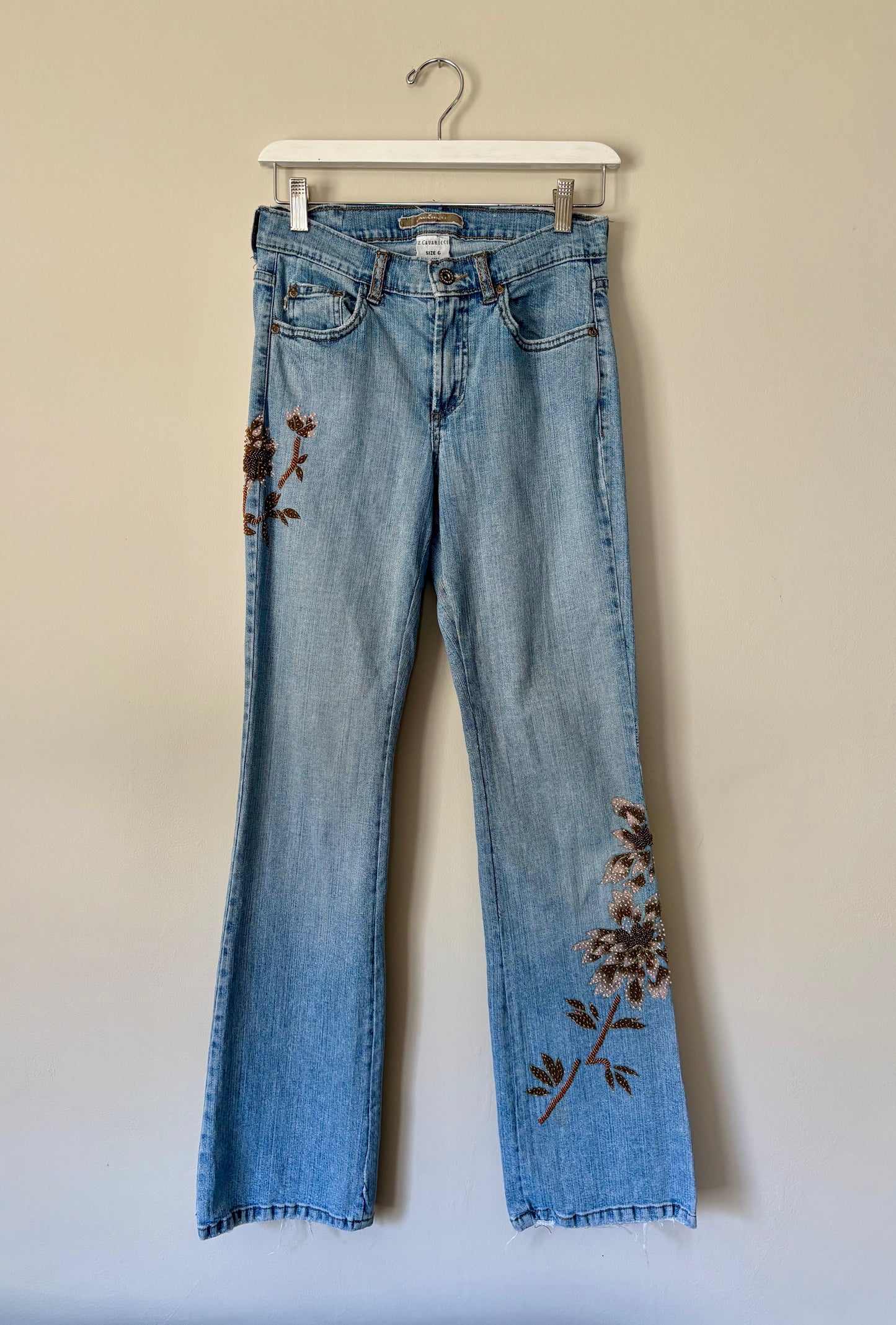 Vintage Z. Cavaricci Low Rise Beaded Jeans - 6