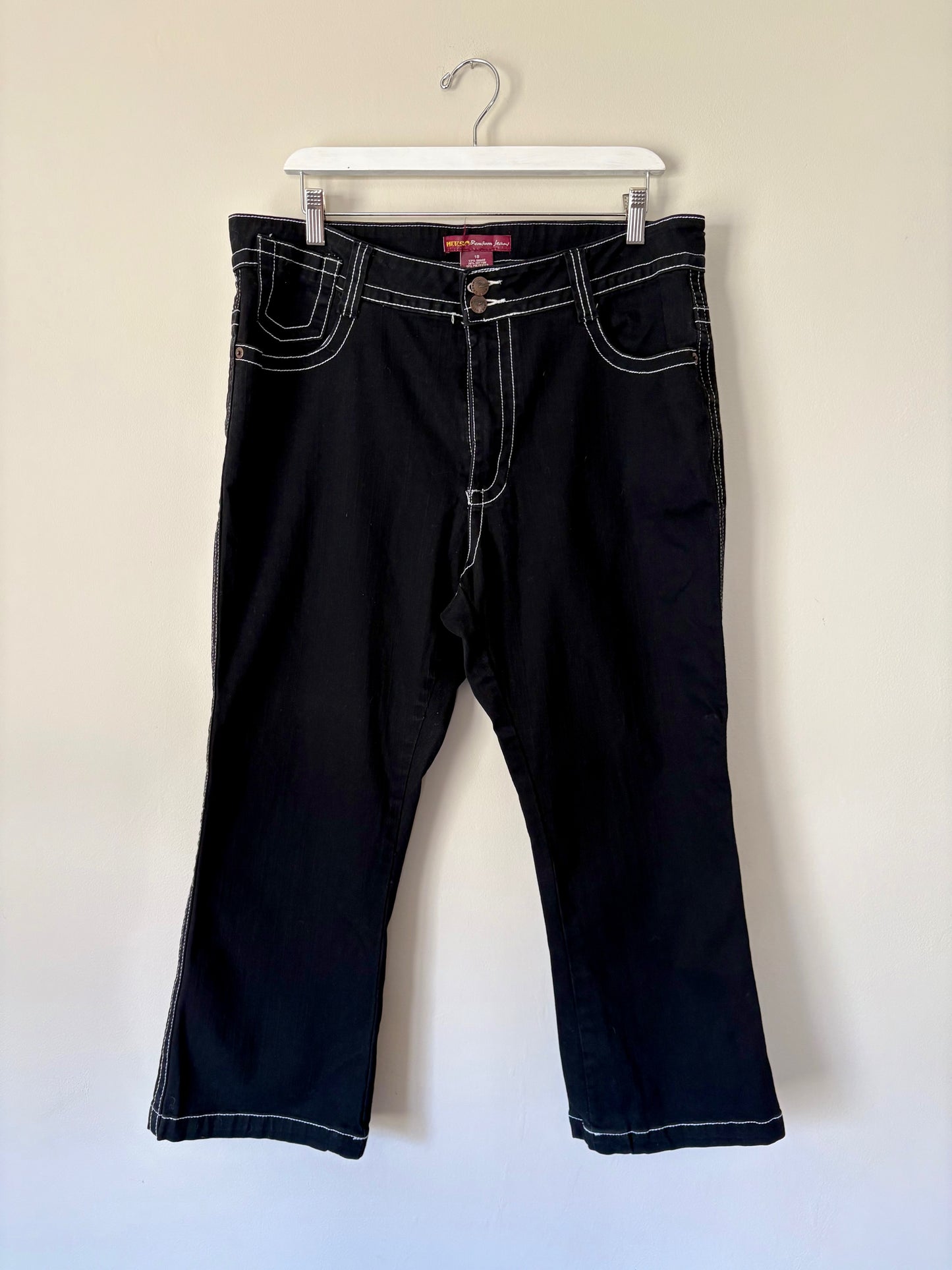 Vintage Neeso Black High Waisted Capri Jeans - 18