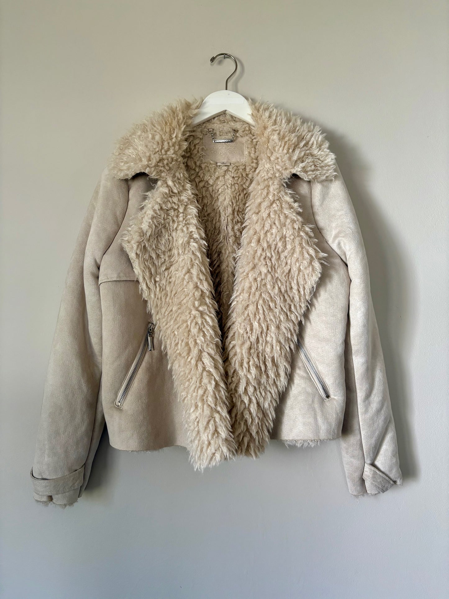 Jou Jou Cream Faux Fur Jacket - L
