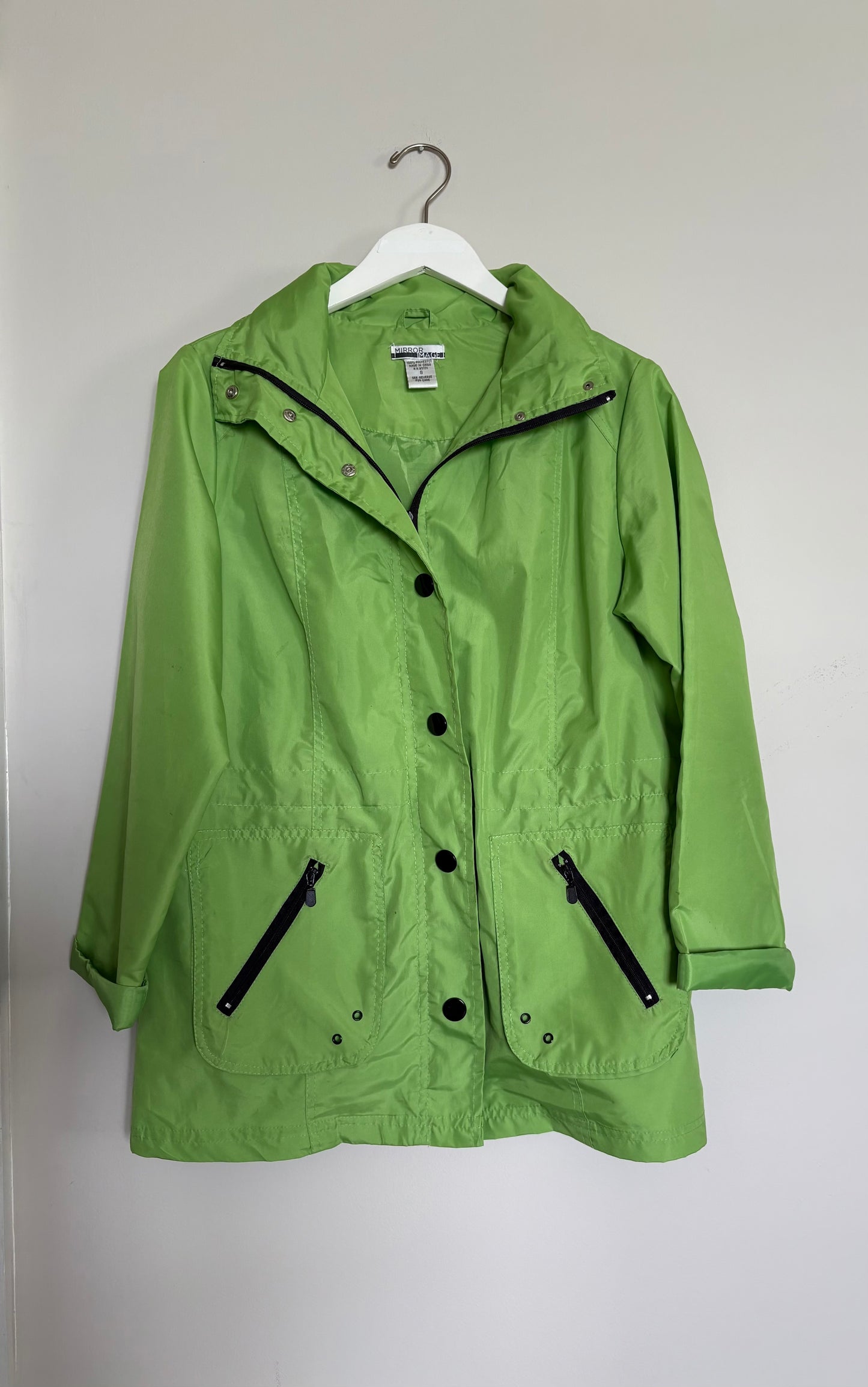 Vintage Mirror Image Lime Green Windbreaker - S