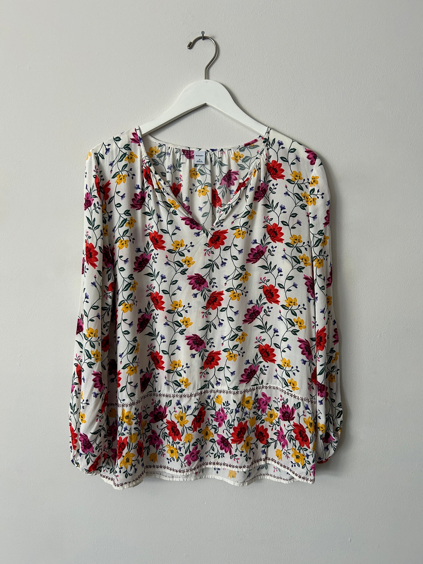 Old Navy Floral Longsleeve Blouse - Medium