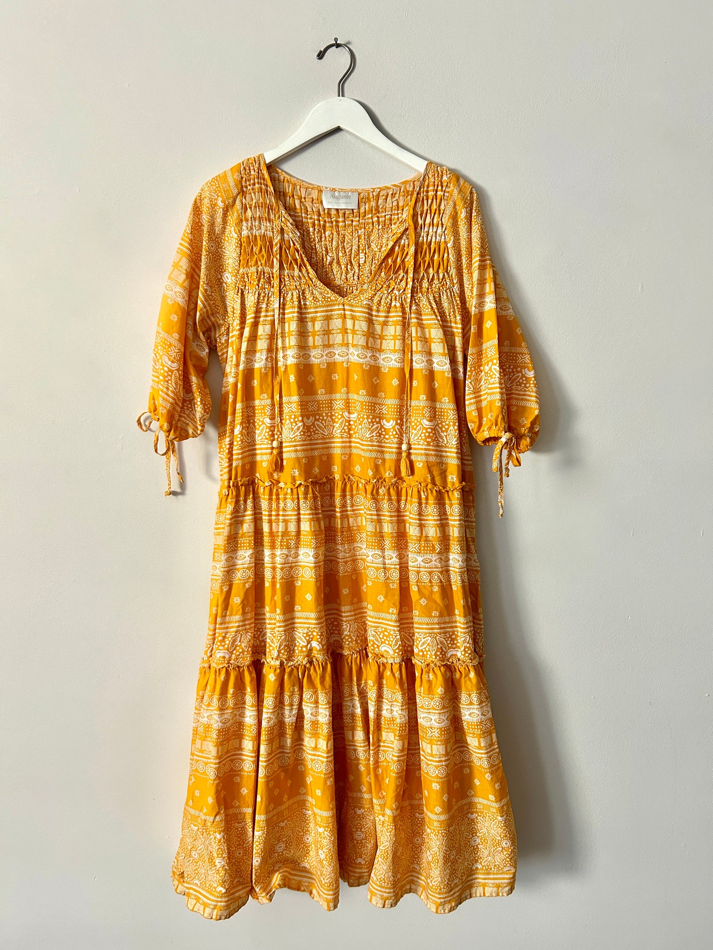 August Longsleeve Boho Dress with Slip - Medium