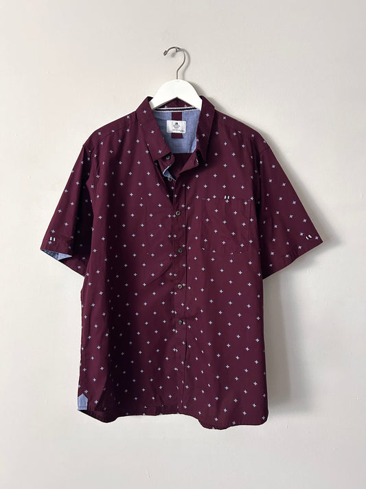 Level Ten Short Sleeve Pattern Button Front Shirt - 2XL