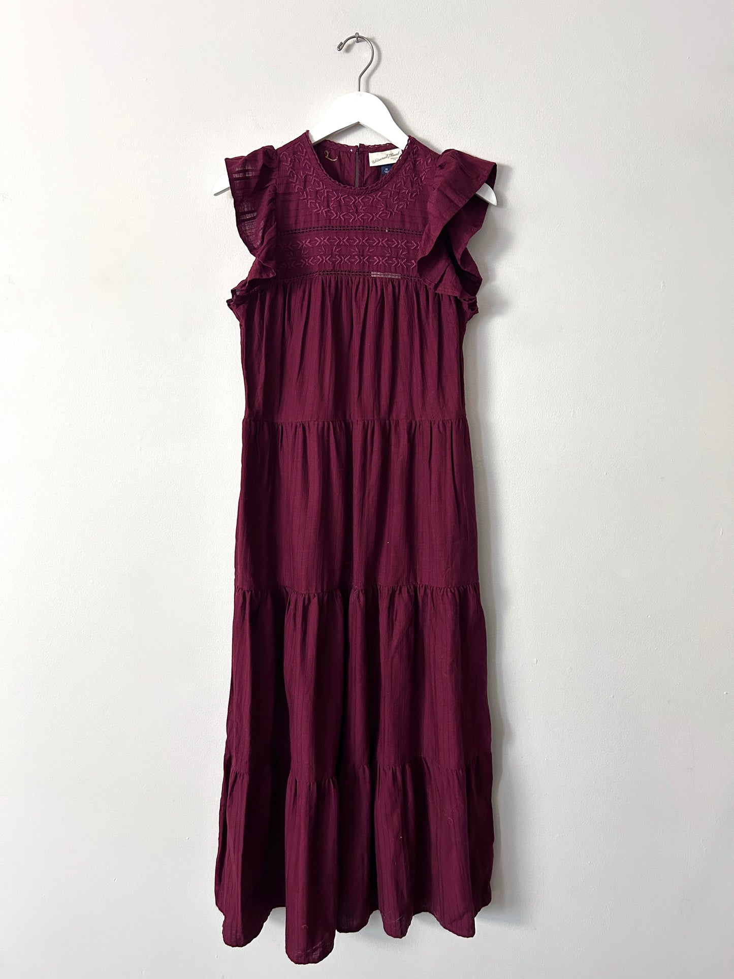 Universal Thread Burgundy Peasant Maxi Dress - XS