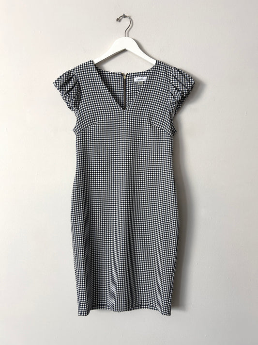 Calvin Klein Short Sleeve Check Sheath Dress - 10