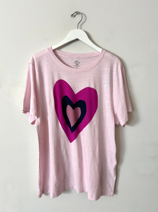 J Crew Pink Heart Tee - XXL