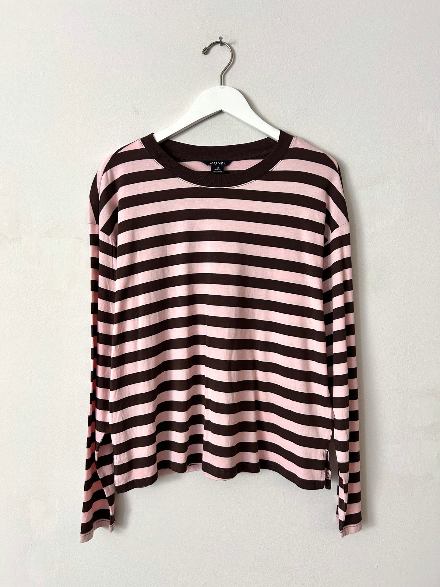 Monki Brown/Pink Longsleeve Top - Medium