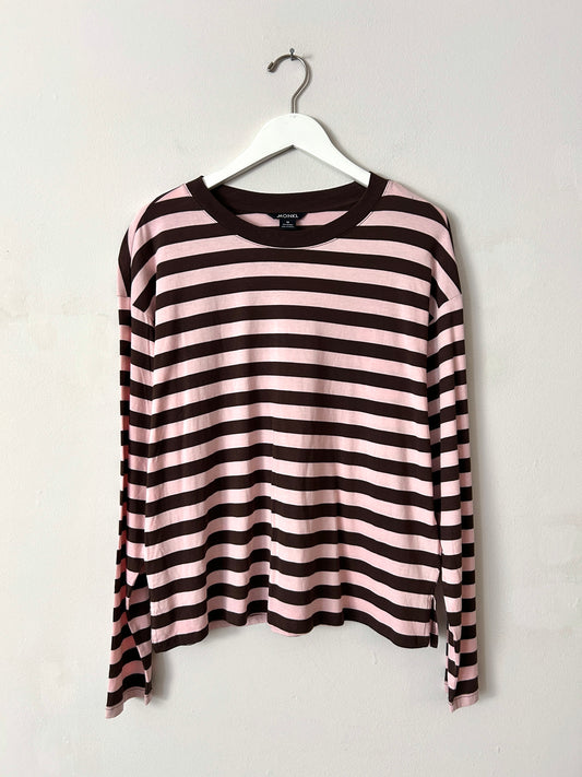 Monki Brown/Pink Longsleeve Top - Medium