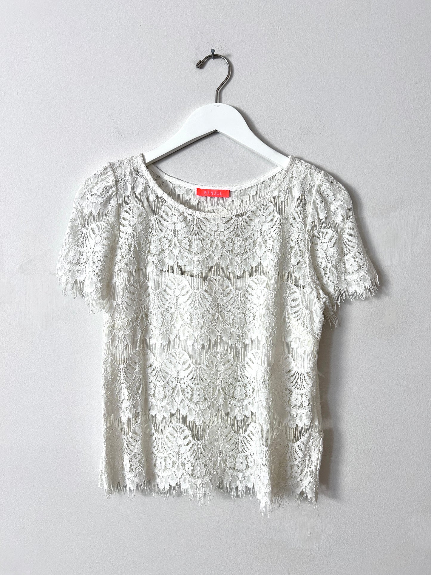 Banjul White Lace Top - S/M