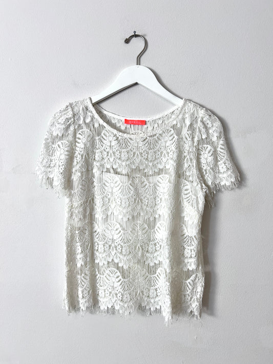 Banjul White Lace Top - S/M