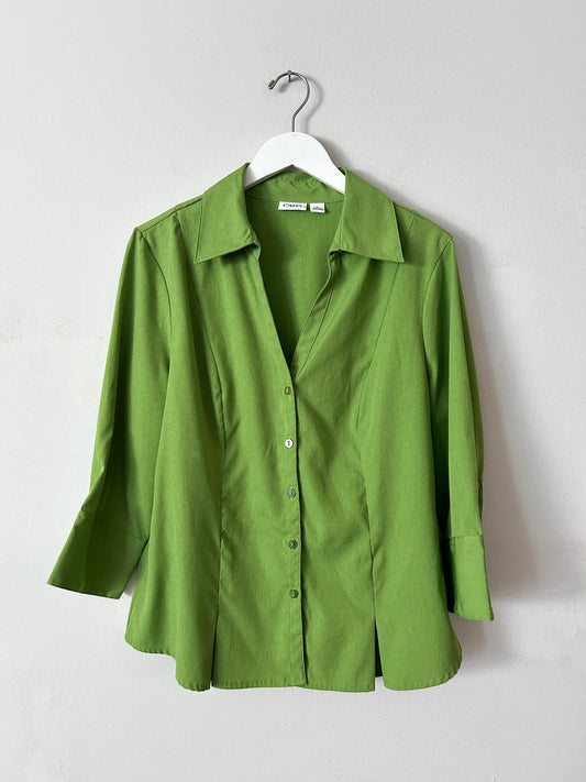 Cato Green Button Up Blouse - Large