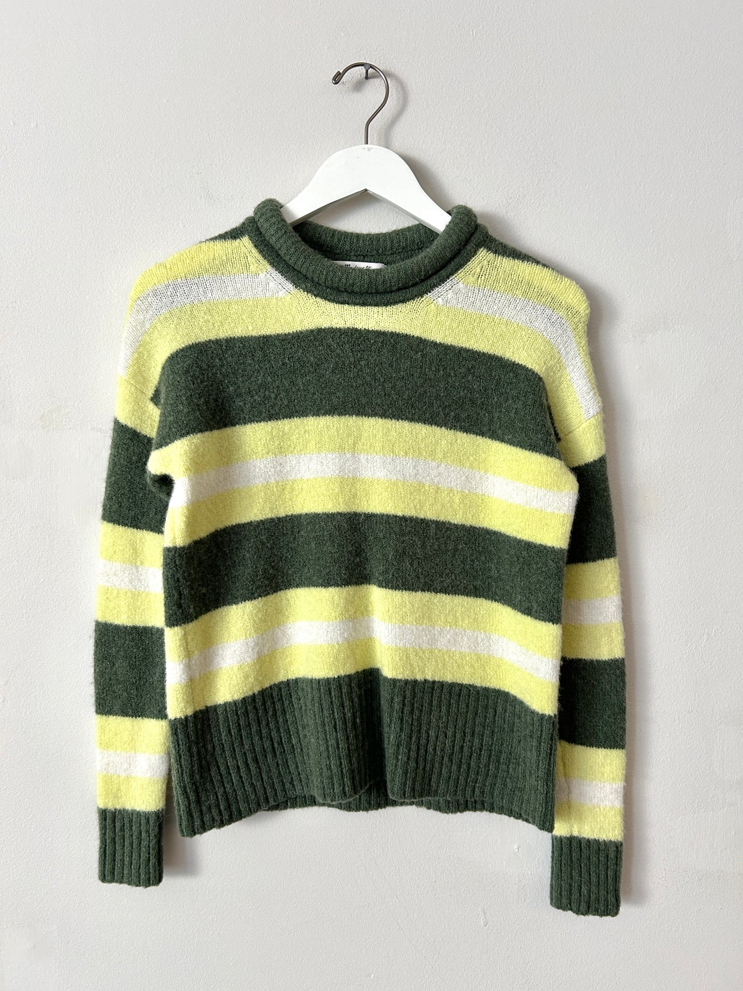 Madewell Green & Yellow Striped Sweater - XXS