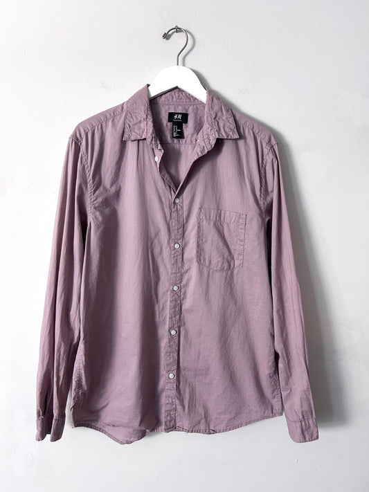 H&M Mauve Button Front Shirt - Medium