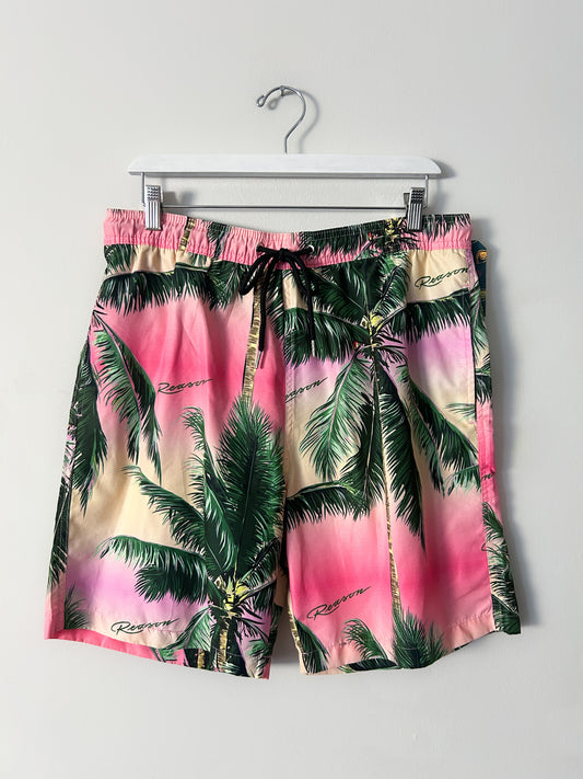 Reason Multi Color Palm Tree Swim Trunks - Large