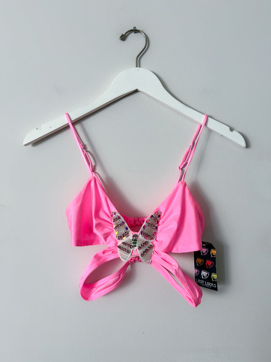 Urban Outfitters Pink Butterfly Bikini Top - XS