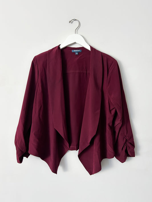 Modcloth Maroon Draped Blazer - XL