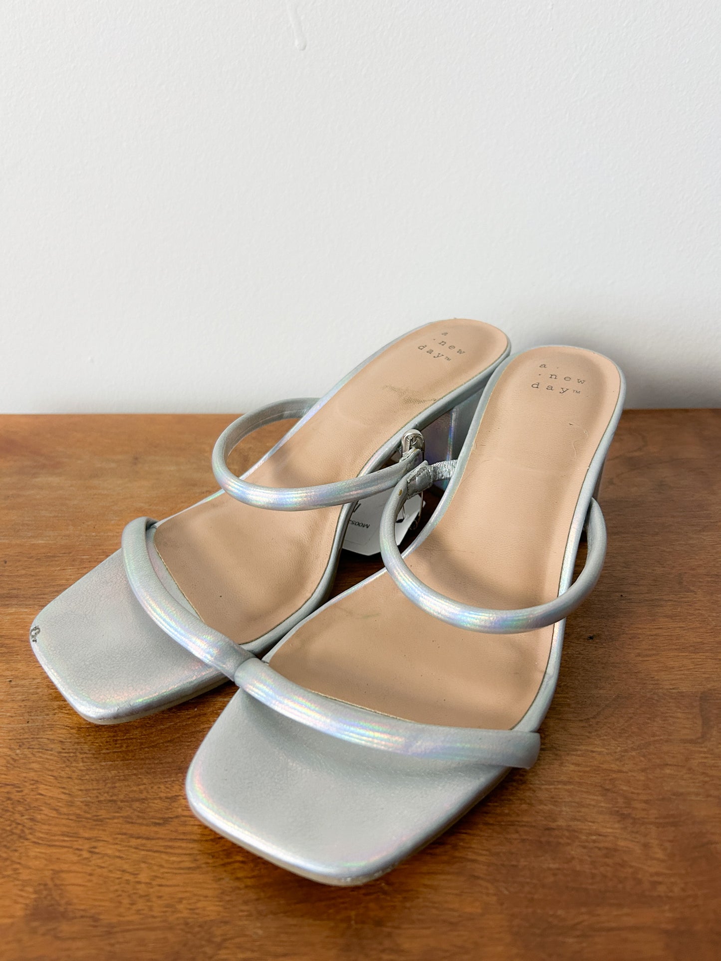 A New Day Silver Strappy Heels - 7.5