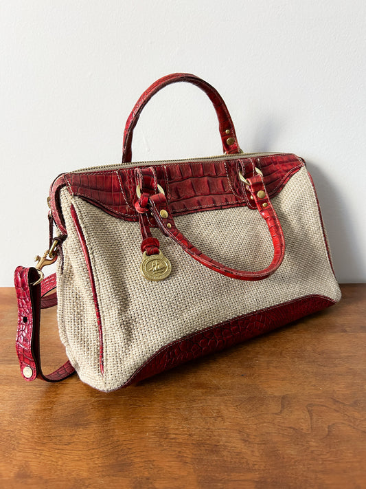 Brahmin Wicker & Red Crocodile Purse