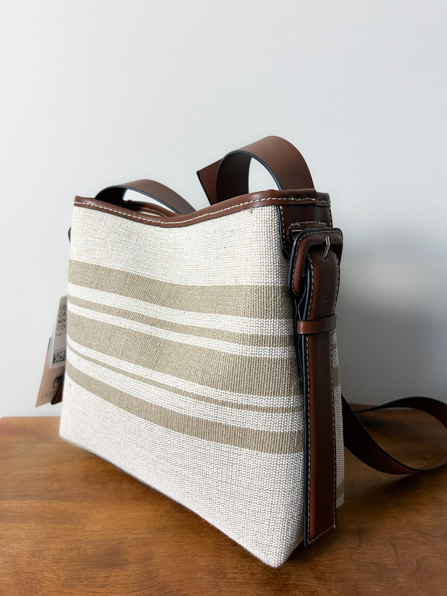 H&M Beige Striped Crossbody Bag