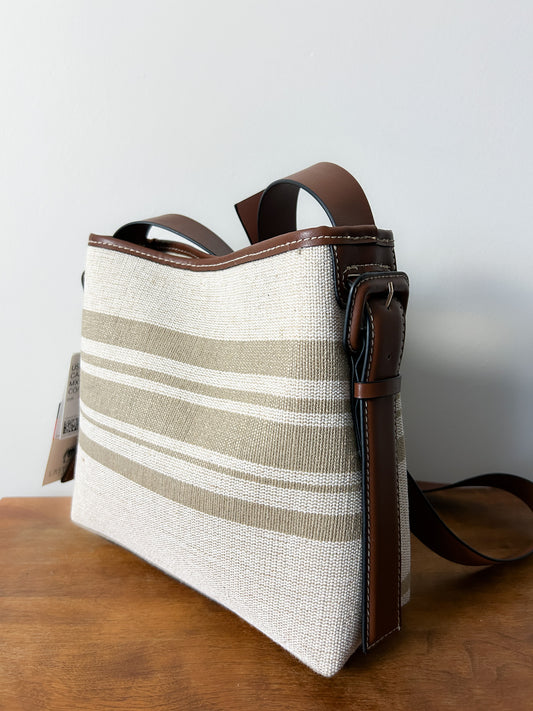 H&M Beige Striped Crossbody Bag