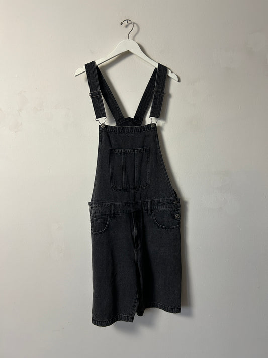 Forever 21 Black Denim Short Overalls - Medium