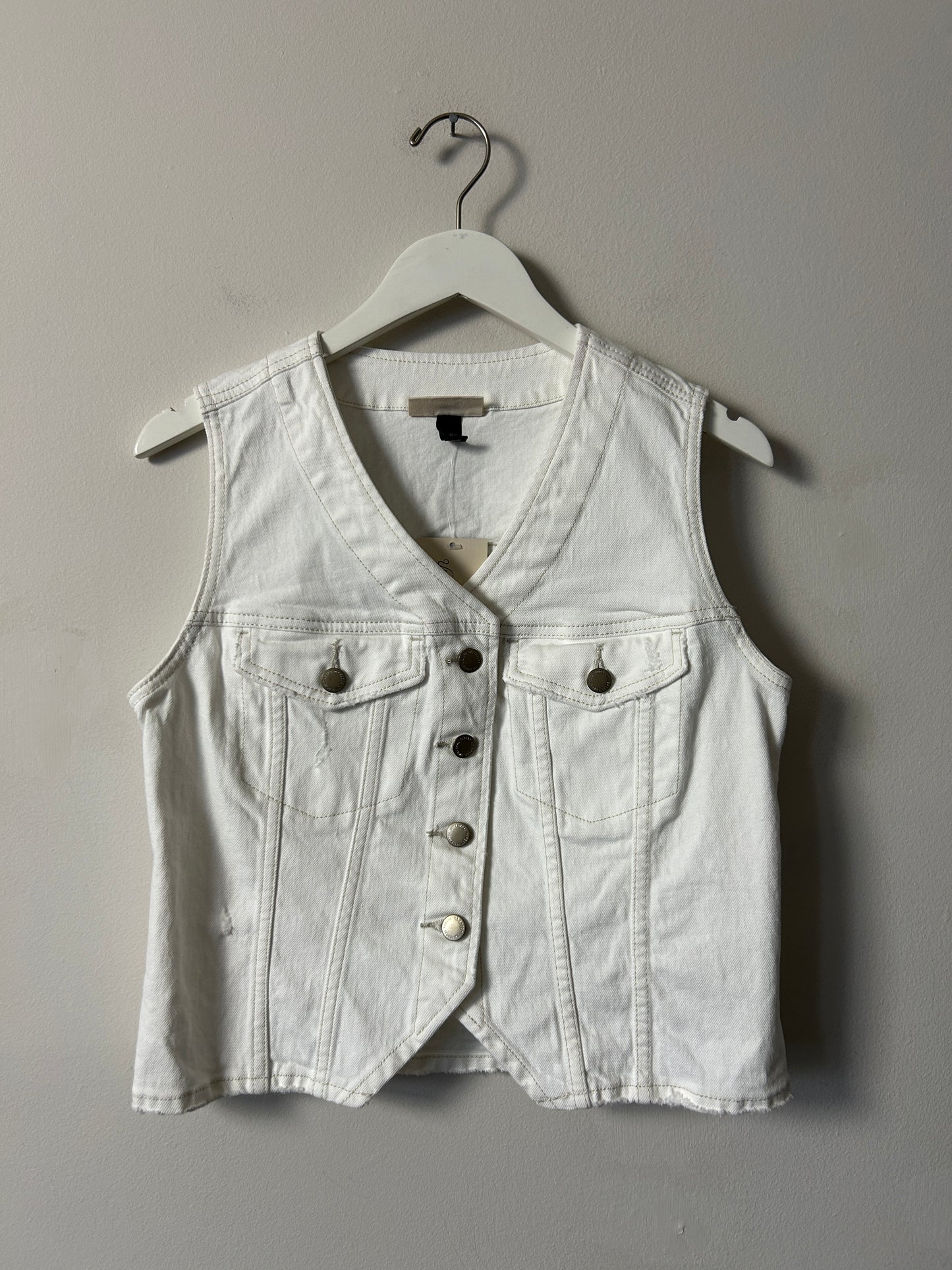 Universal Thread White Denim Trucker Vest - XS