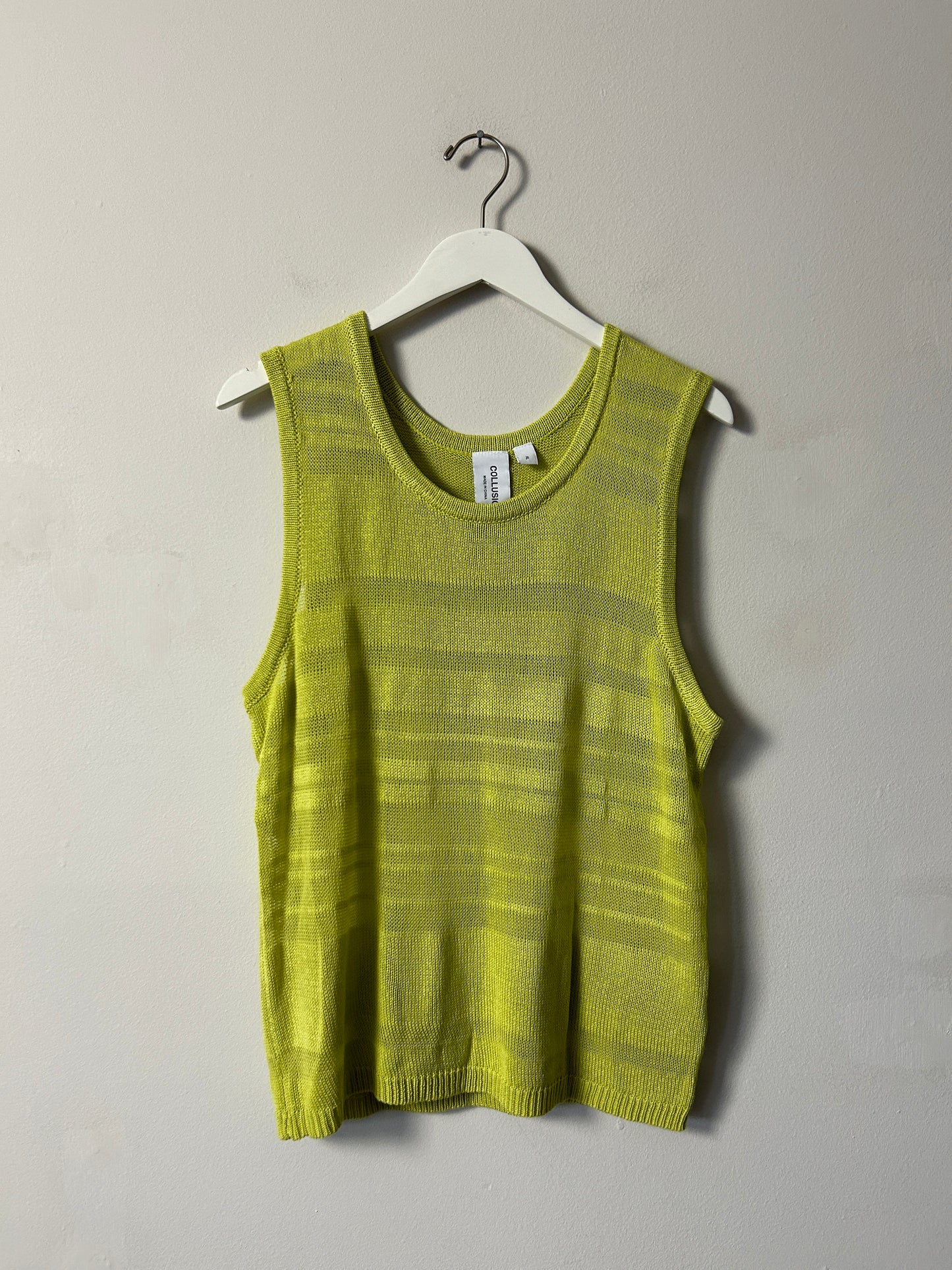 Collusion Chartreuse Knit Tank Sweater - XL