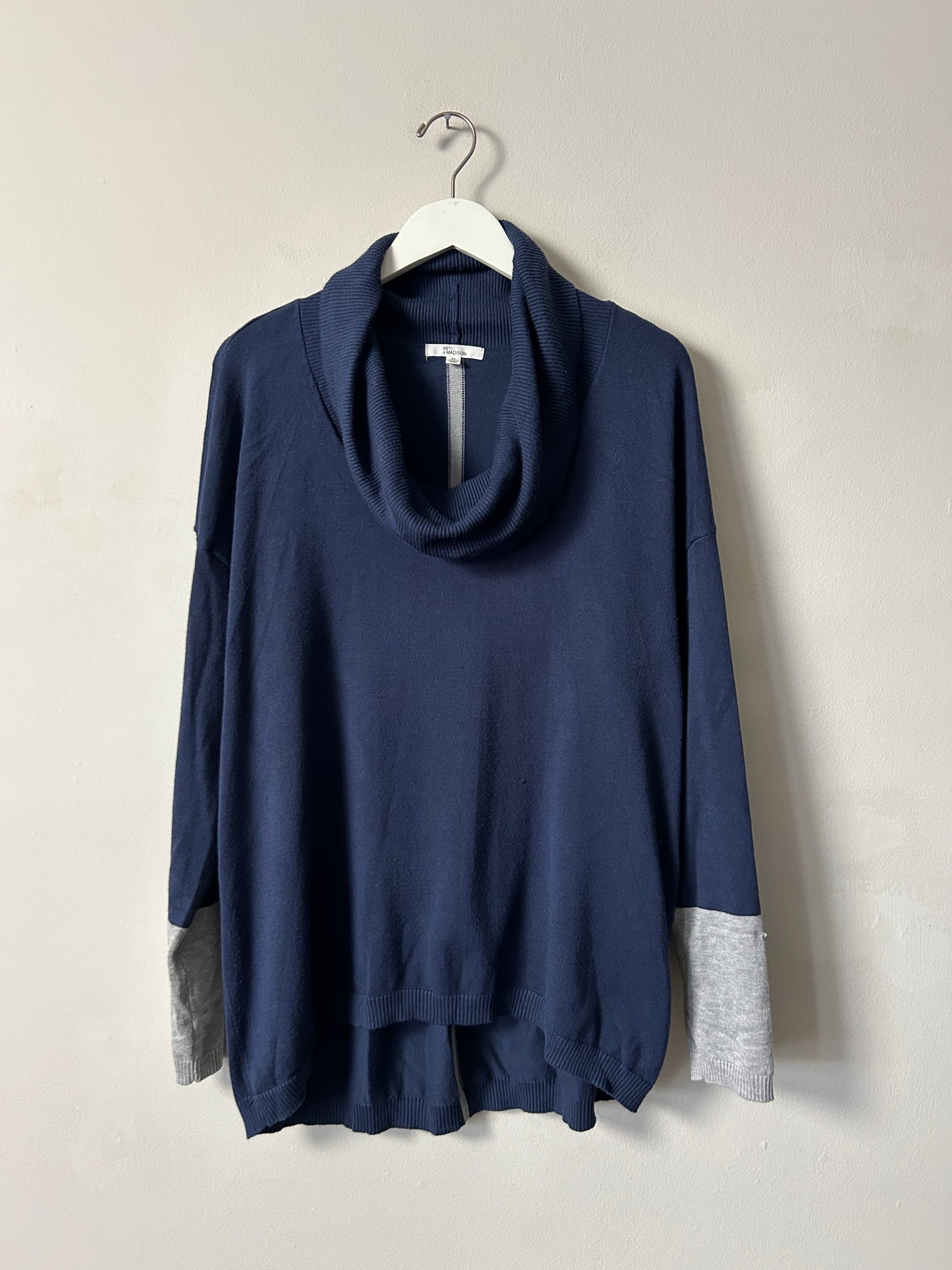 89th + Madison Navy Cowl Neck Sweater - XL