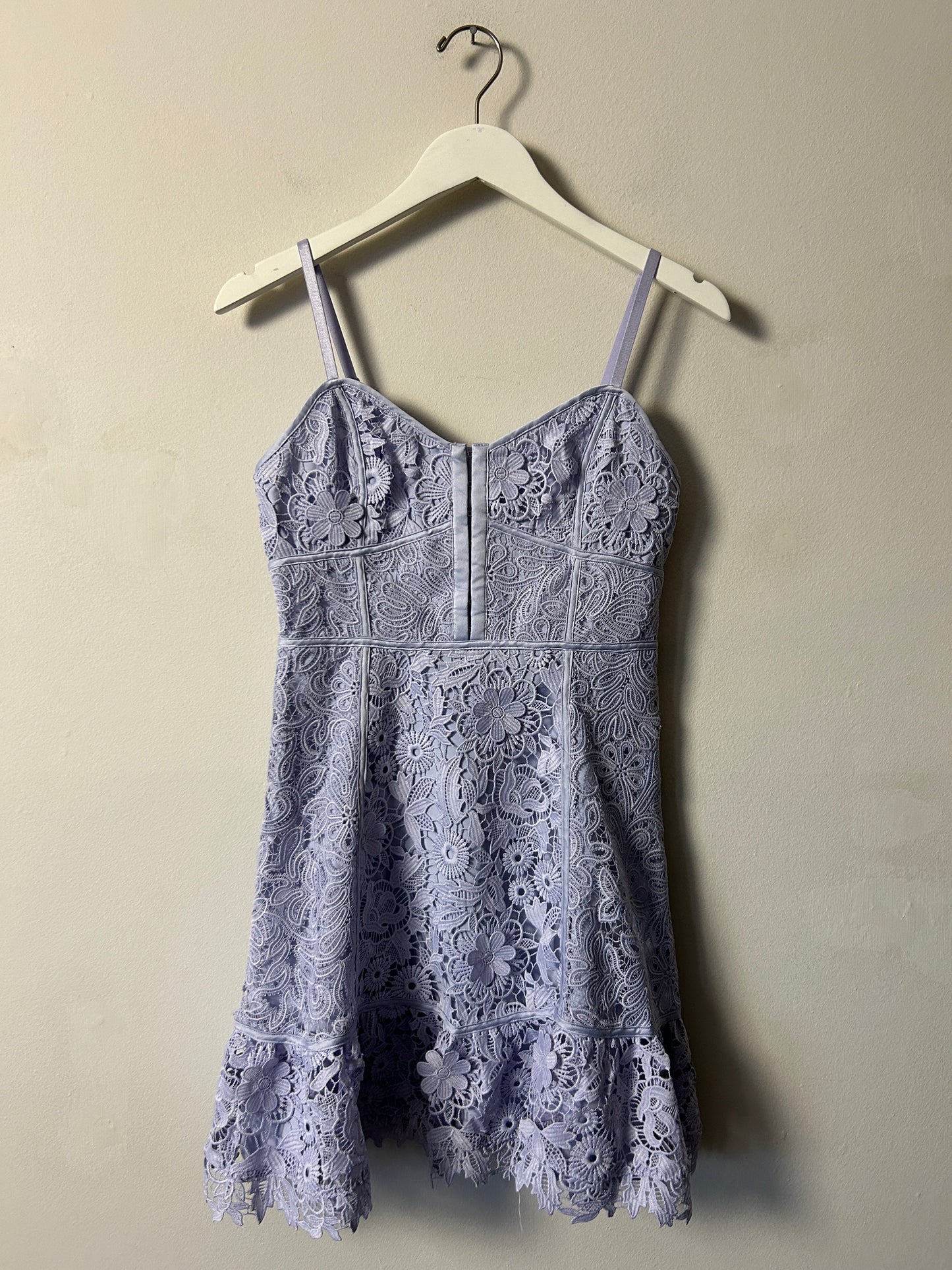 French Connection Lavender Floral Lace Mini Dress - 4