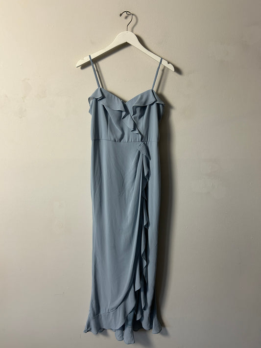 Dex Clothing Light Blue Chiffon Spaghetti Strap Dress - 8