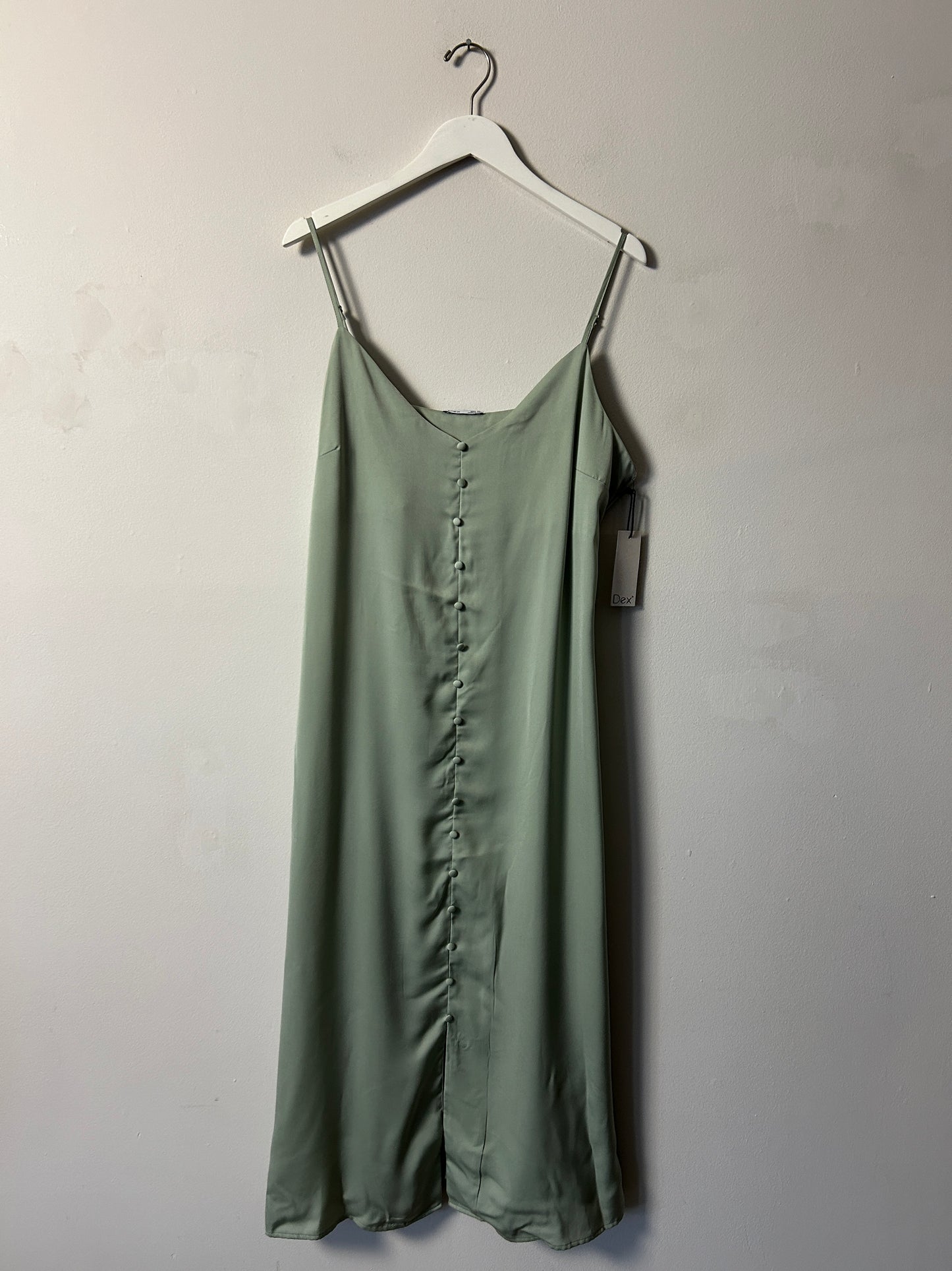 Dex Clothing Pale Green Satin Shift Dress - XL