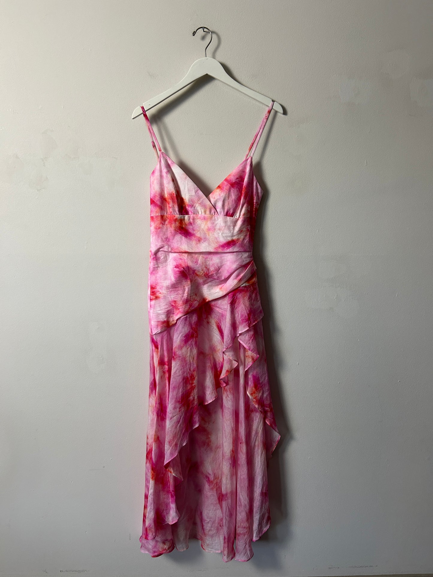 Bardot Sheer Pink Watercolor Dress - 4