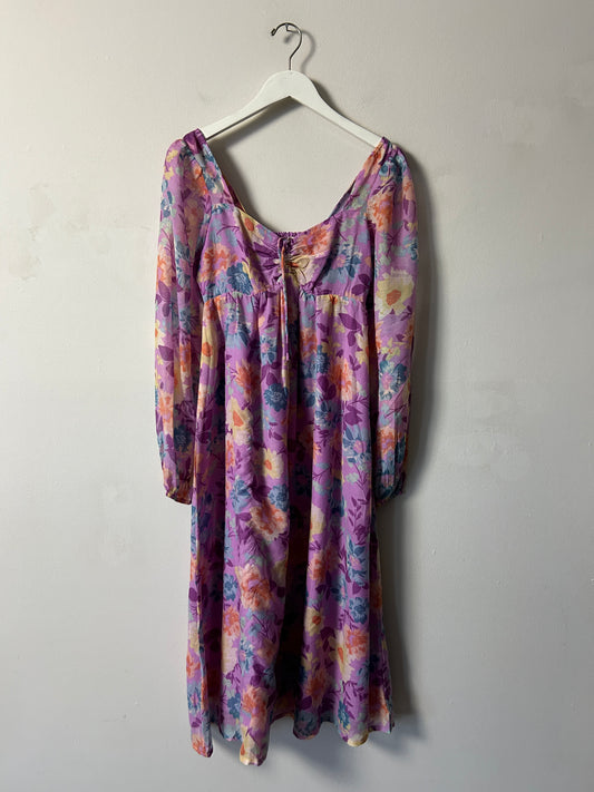 Billabong Purple Floral Maxi Dress - XS