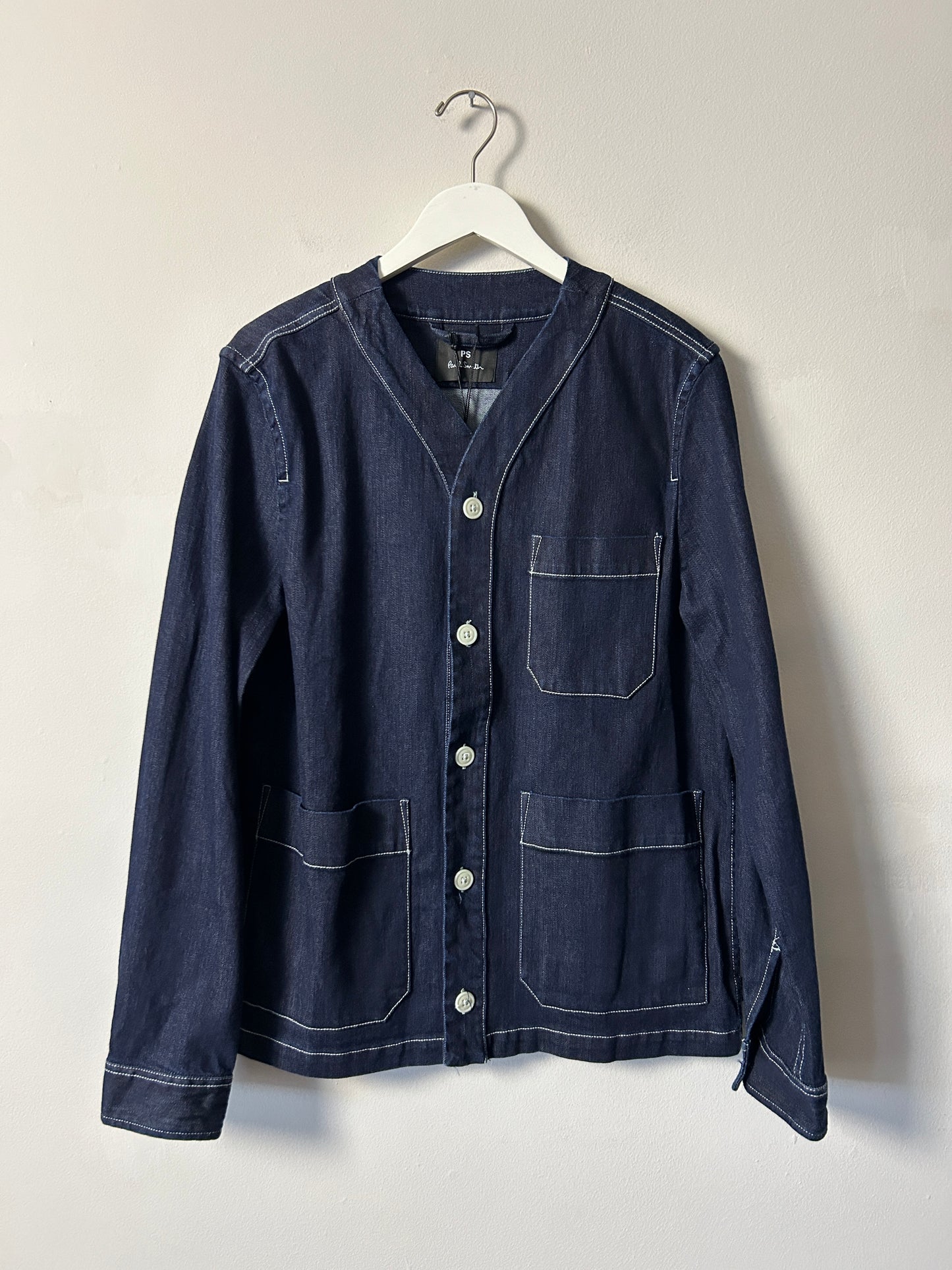 Paul Smith Dark Wash Denim Baseball Jacket - Medium