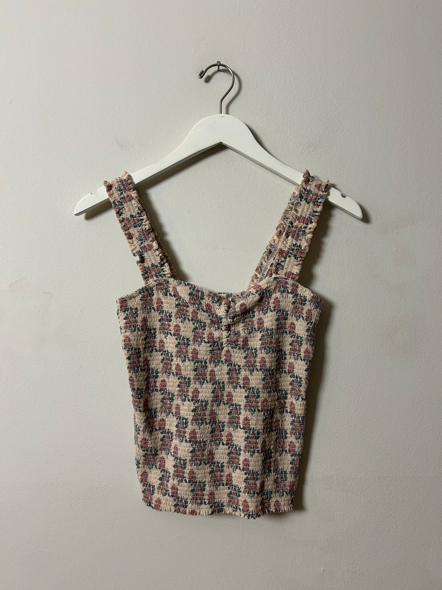 Nation Floral Smocked Tank Top - Small