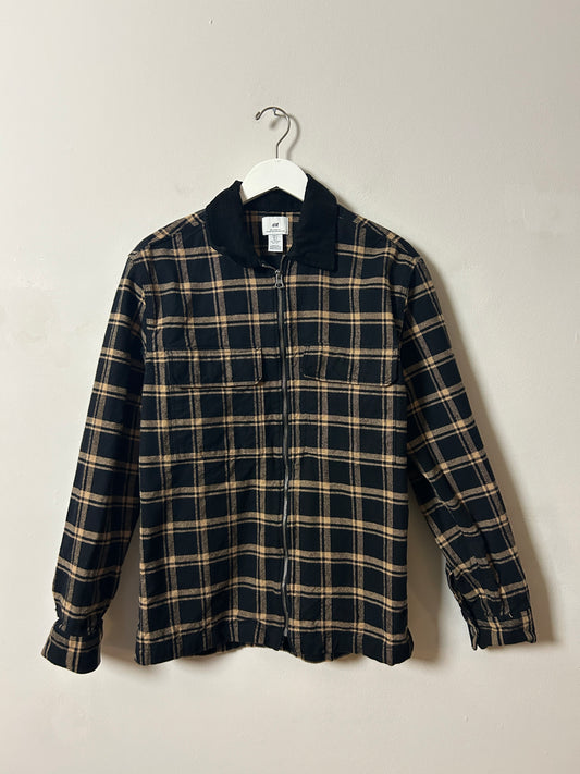 H&M Black/Yellow Plaid Shacket - Small