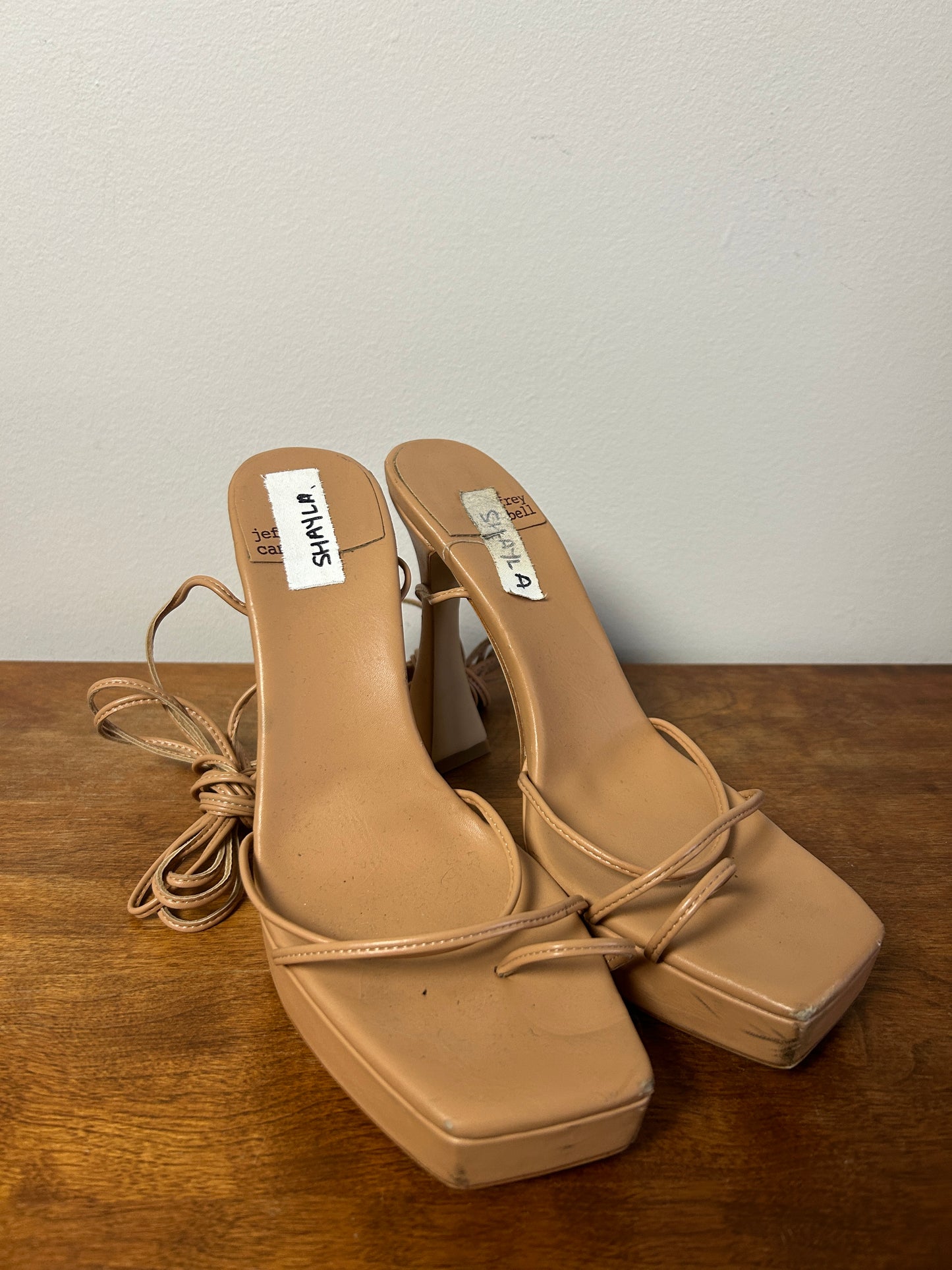 Jeffrey Campbell Nude Platform Strappy Heels - 8.5