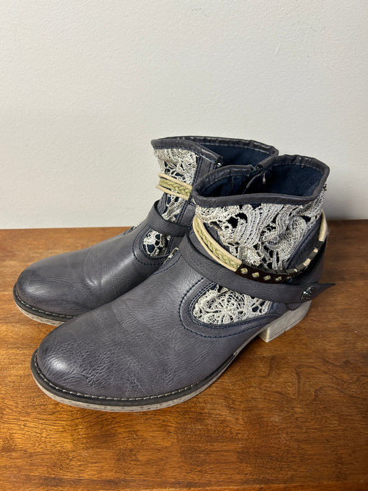 Eddie Marc Blue Western Boho Boots - 7