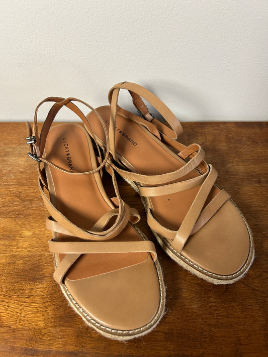 Lucky Brand Brown Leather/Rope Sandals - 9