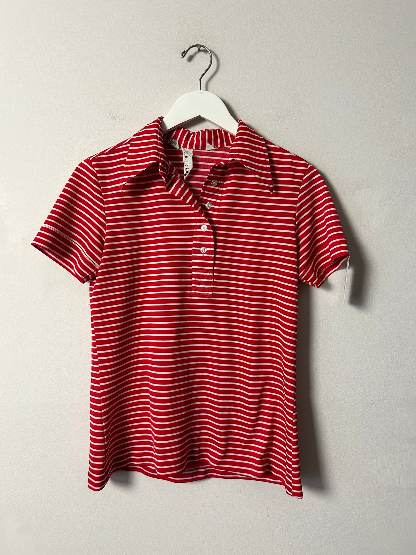 Vintage Red Striped Polo - L